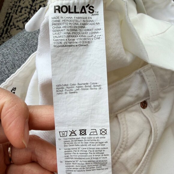 Rolla’s White High Rise Loose Straight Jeans Women’s Size 28 M82 - Picture 12 of 12